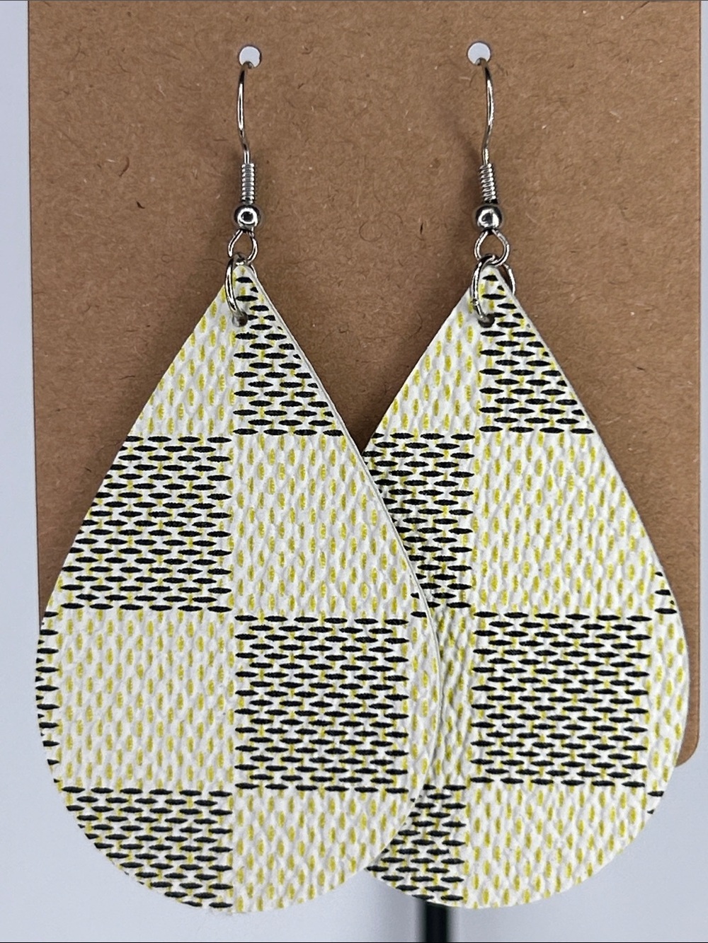 Faux Leather Teardrop Dangle Earrings Fashion Jewelry
